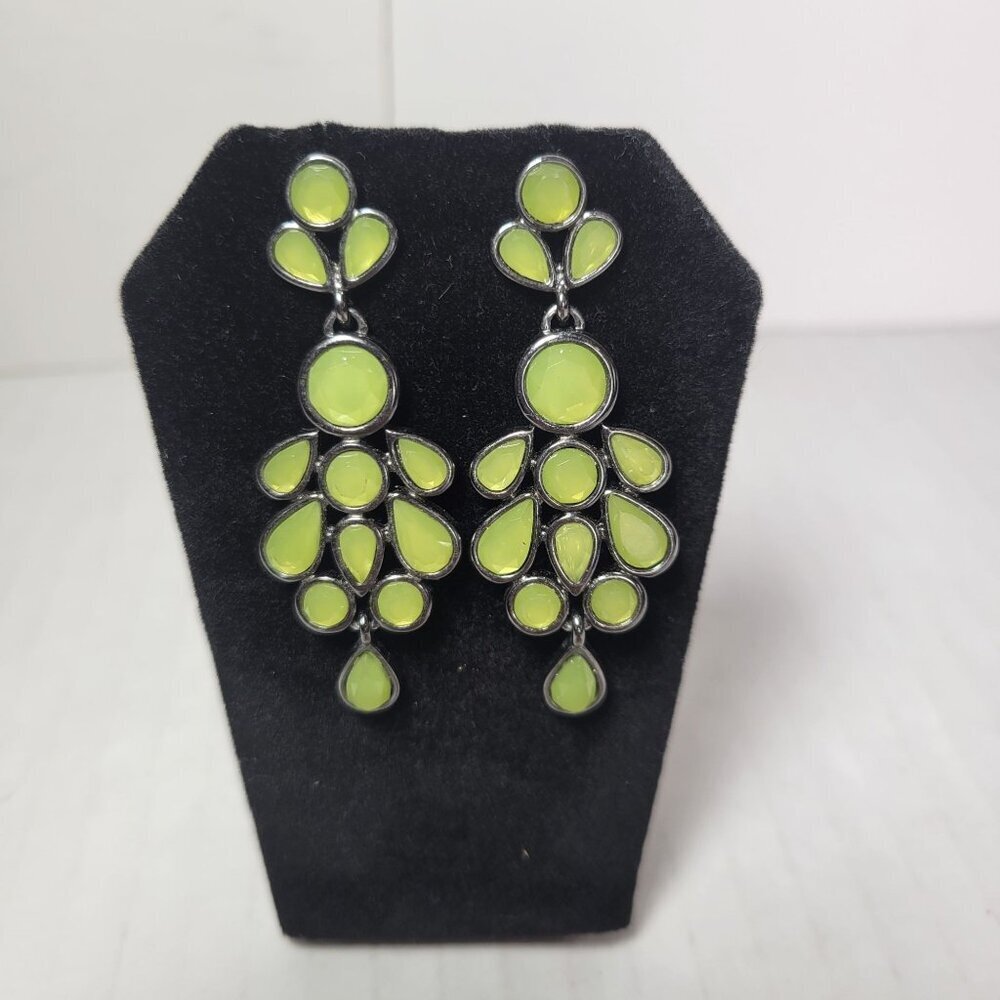 Lia Sophia Slow Dance Mint Green Chandelier Dangle Hematite Earrings
